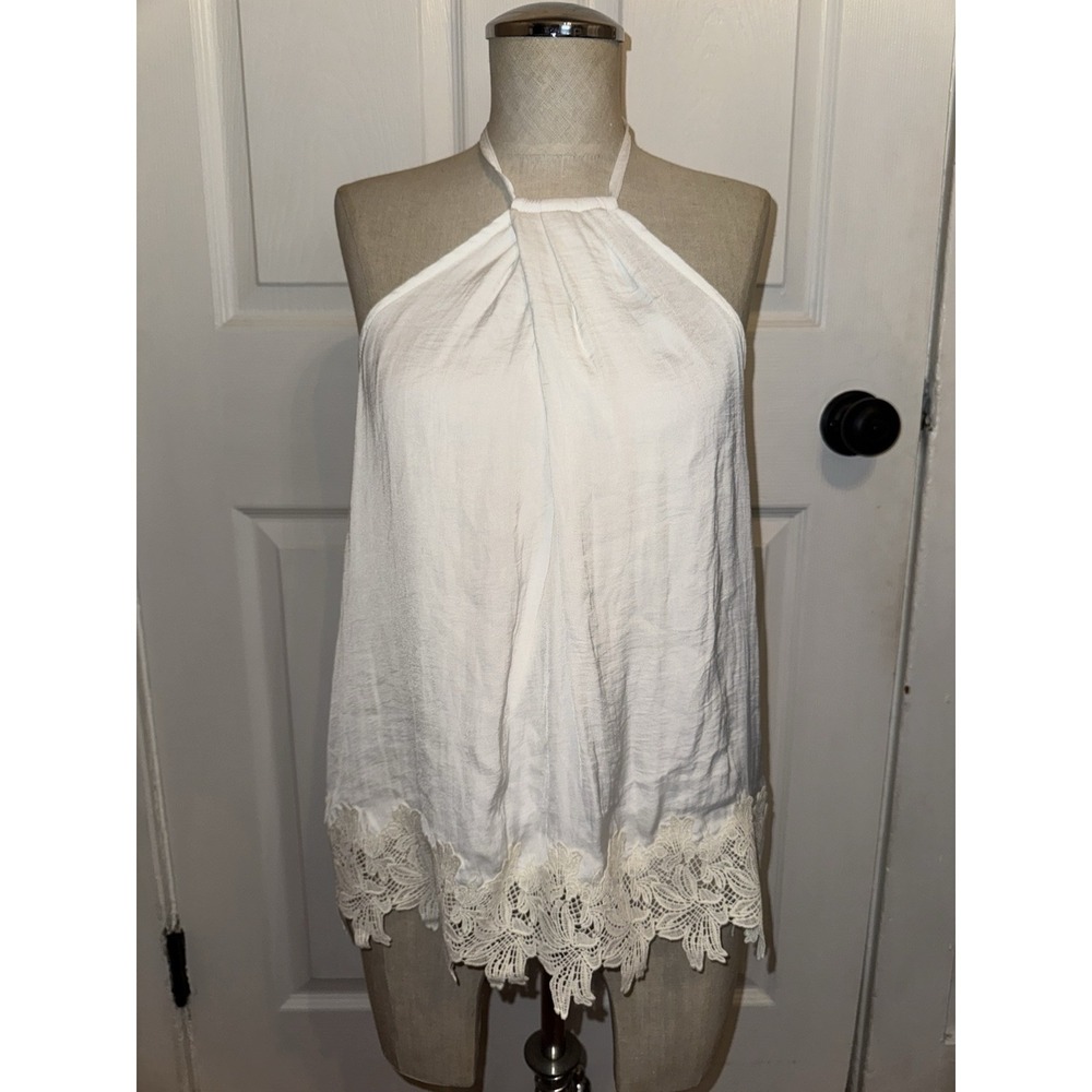 NEW Robert Rodriguez White Neck Halter Top Lace Size‎ S Small